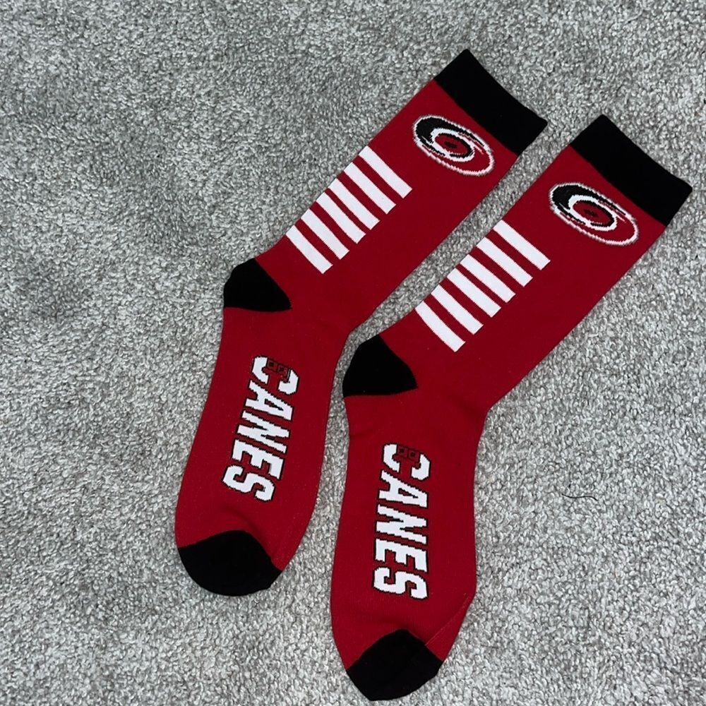 New Red kids youth Carolina hurricanes hockey socks